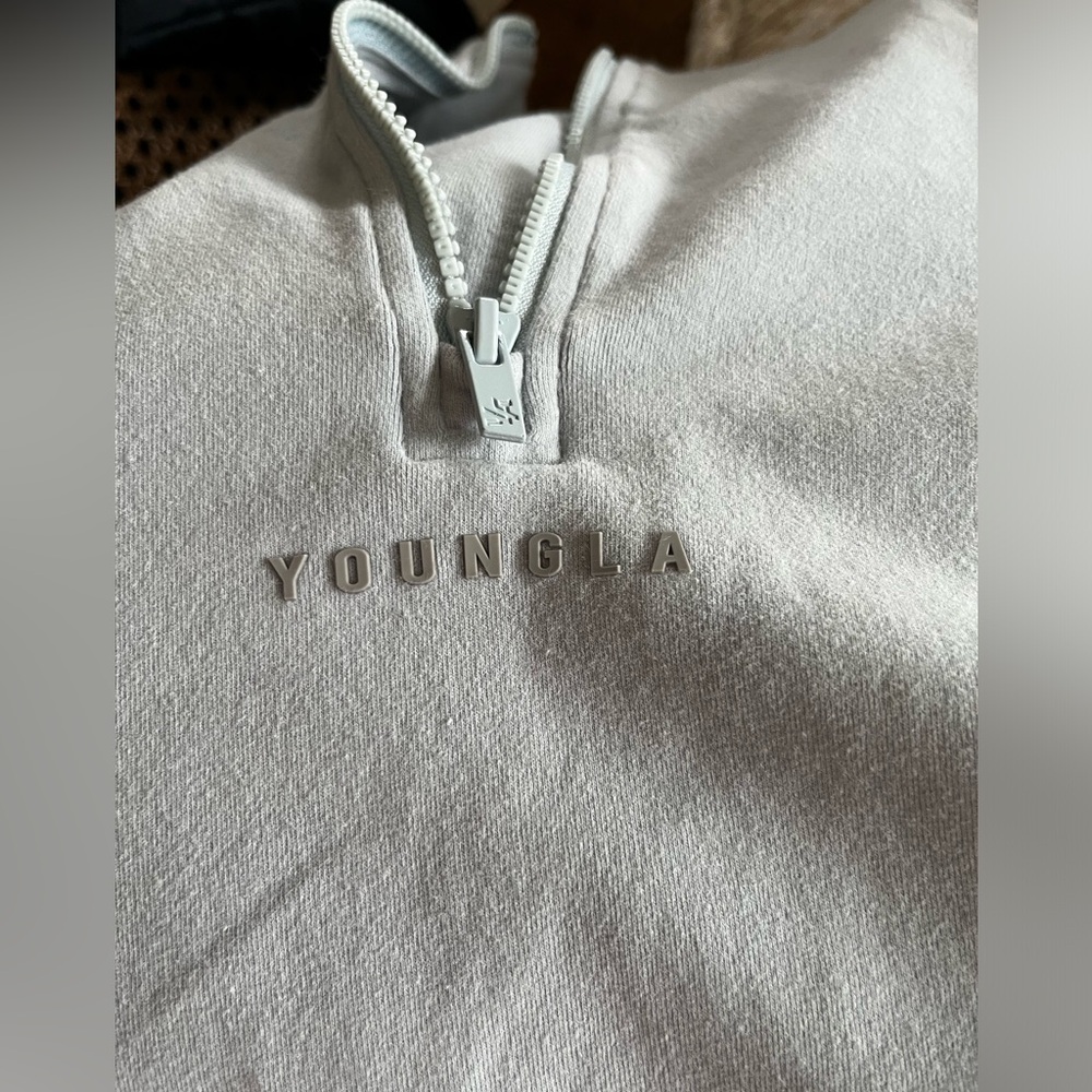 YoungLA Quarter Zip Pullover - Men’s M - Light Blue
